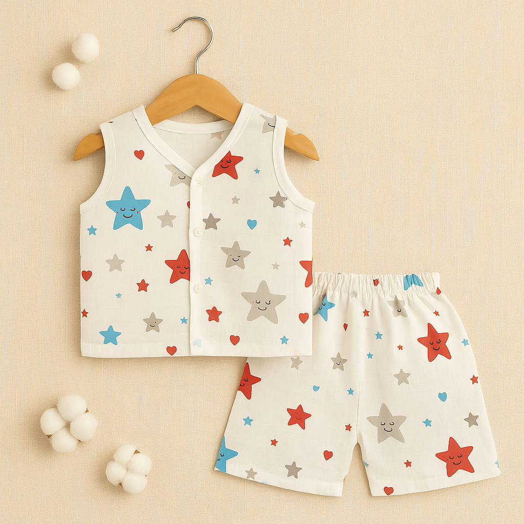Muslin Co-Ord Set (Jabla + Shorts)