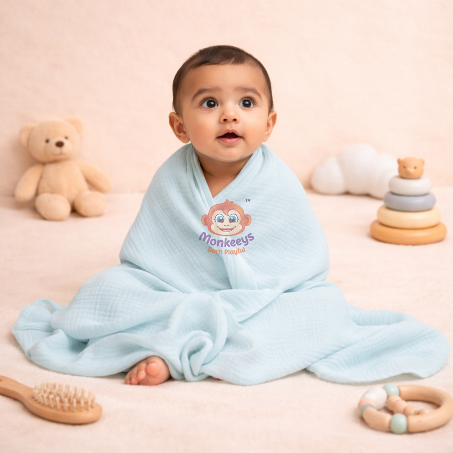 Muslin Swaddle/Towel (Blue/Pink)