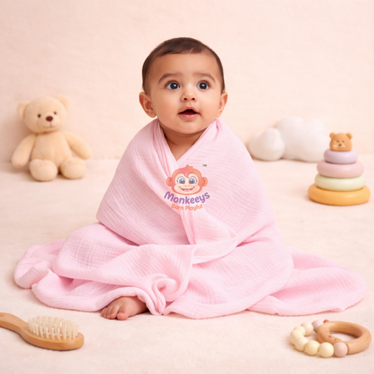 Muslin Swaddle/Towel (Blue/Pink)