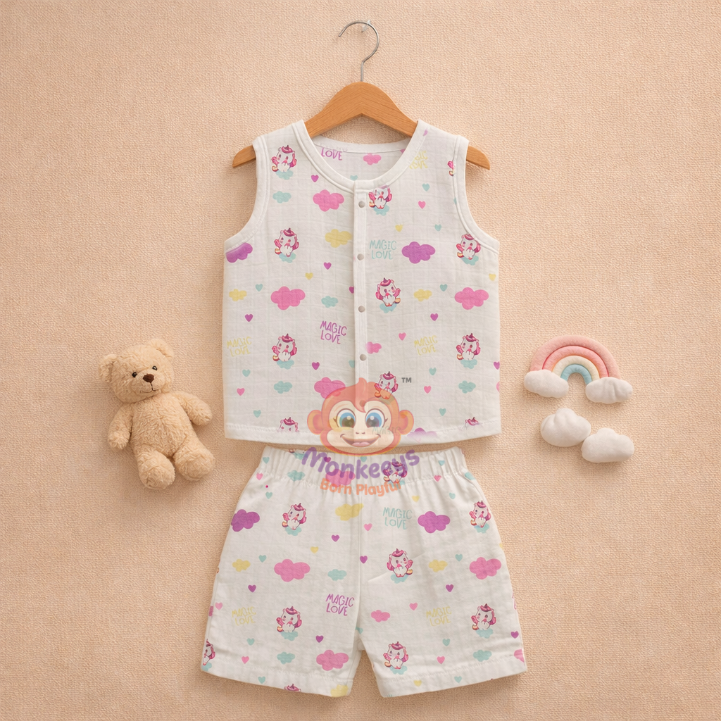 Muslin Co-Ord Set (Jabla + Shorts)